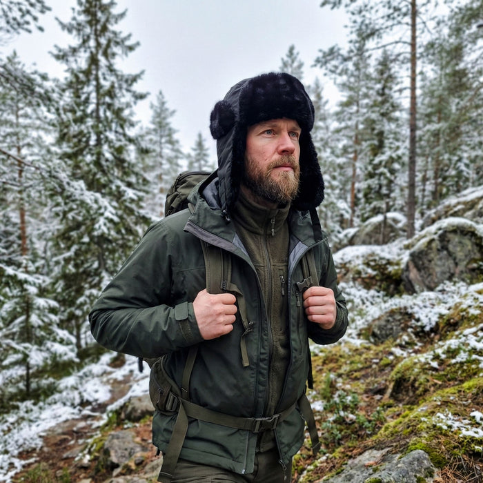 Ausaine Ziemas cepure Trapper Ušanka Urban Classics Melna