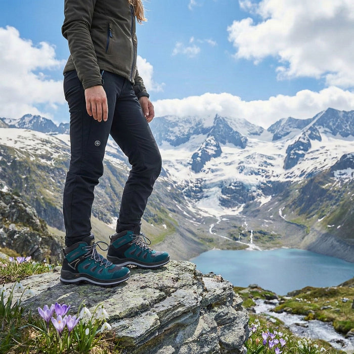 Треккинговые ботинки Grisport синие непромокаемые из нубука