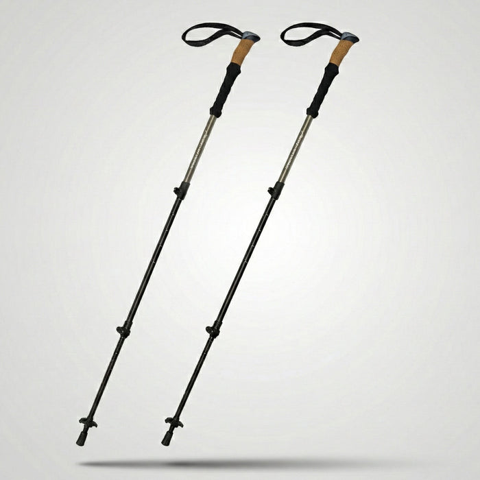 Трекинговые палки IRON Grip 2.0 с эргономичной пробковой рукояткой.