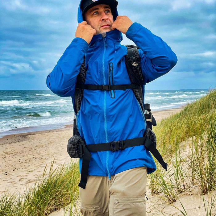Водонепроницаемая куртка FHM Pharos синяя с мембраной Toray Delfy 10 000 мм