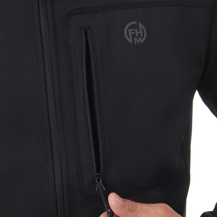 Софтшелл куртка FHM Nuk эластичная ветрозащита Черная