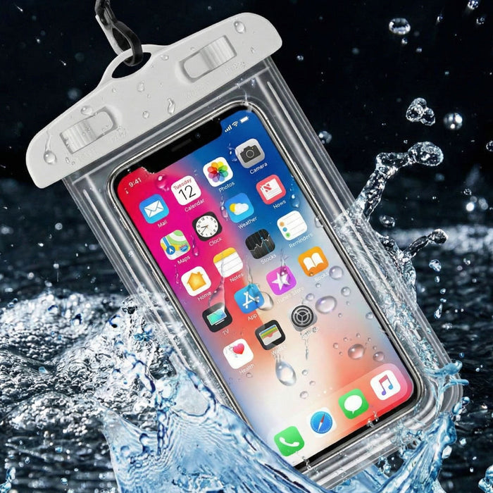 Waterproof Phone Dry Bag up to 6.7" Inner size: 16,5 x 8,5 cm white