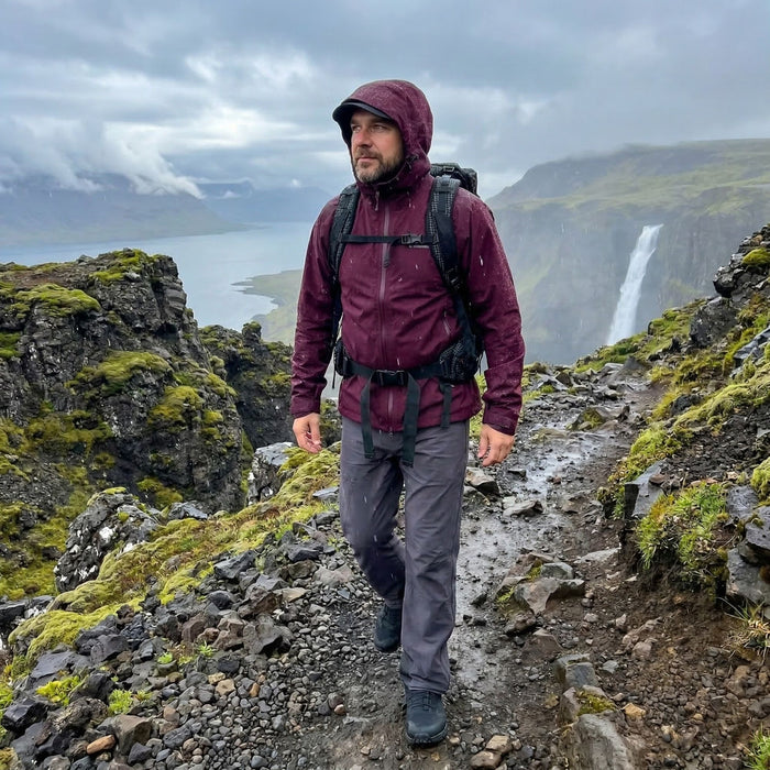 Ultralight Rain Suit FHM Explorer 10000 mm Waterproof Vinous