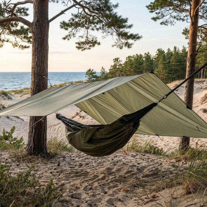 easy camp tarp 3x3 Bushmen Easy Hammock Tarp 3×3 green 680g