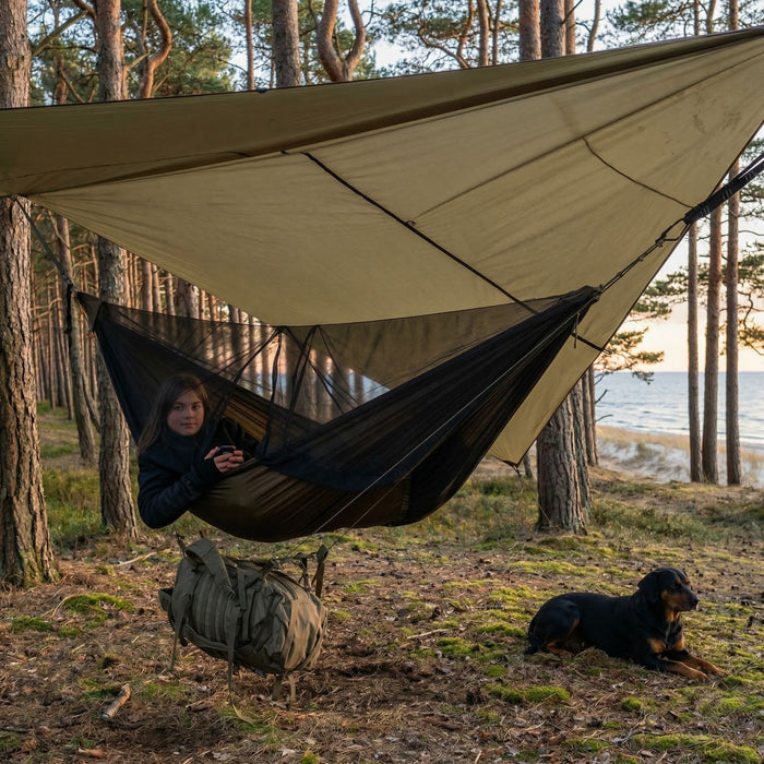 Ultralight Hammock Bushmen Vagabond 15D Micro-Ripstop + Insect Net 520g