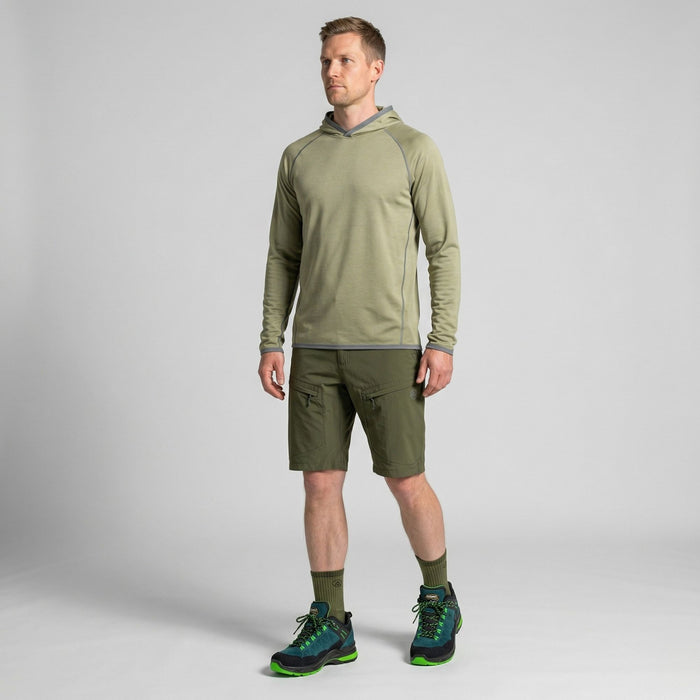 Pārgājienu un makšķerēšanas šorti FHM Flow UPF 50+ UV aizsardzība Khaki