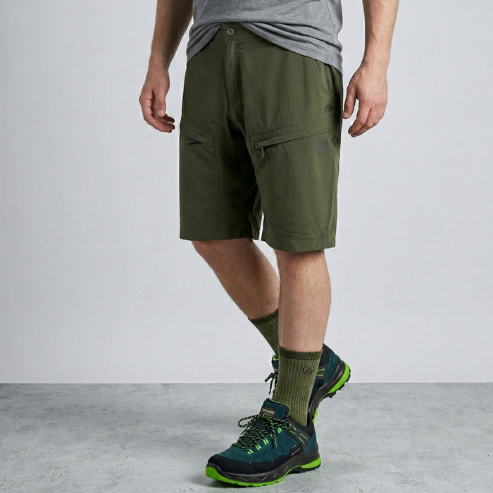 Pārgājienu un makšķerēšanas šorti FHM Flow UPF 50+ UV aizsardzība Khaki