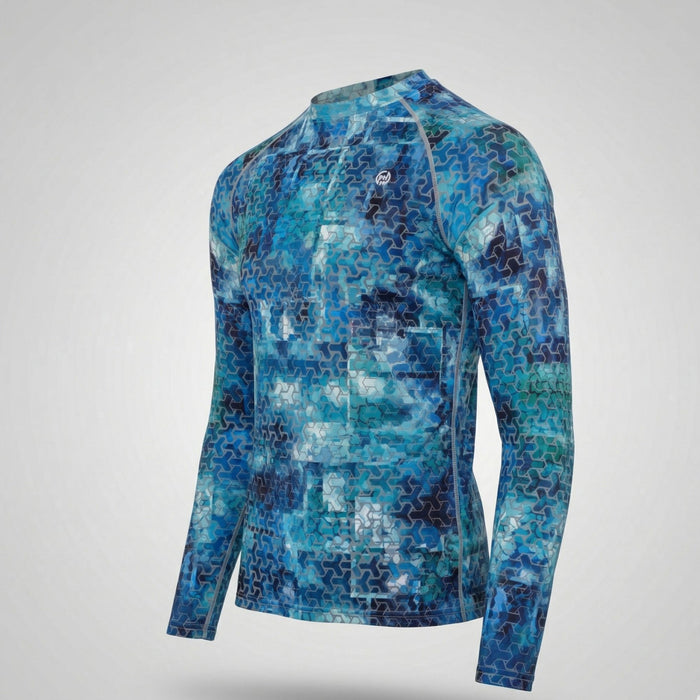 Makšķerēšanas krekls FHM Mark EVO UPF 50+ saules aizsardzība Print Blue