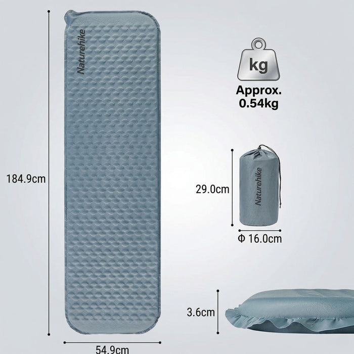 Надувной матрас Naturehike Ultralight R-value 2.1 Серый