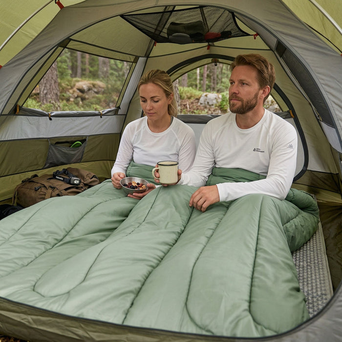 Hiking Sleeping Bag Naturehike Swampland L150 Lightweight Green-Left 850 g