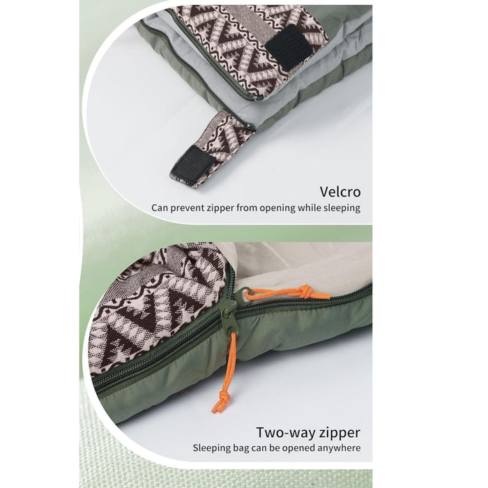 Hiking Sleeping Bag Naturehike Swampland L150 Lightweight Green-Left 850 g
