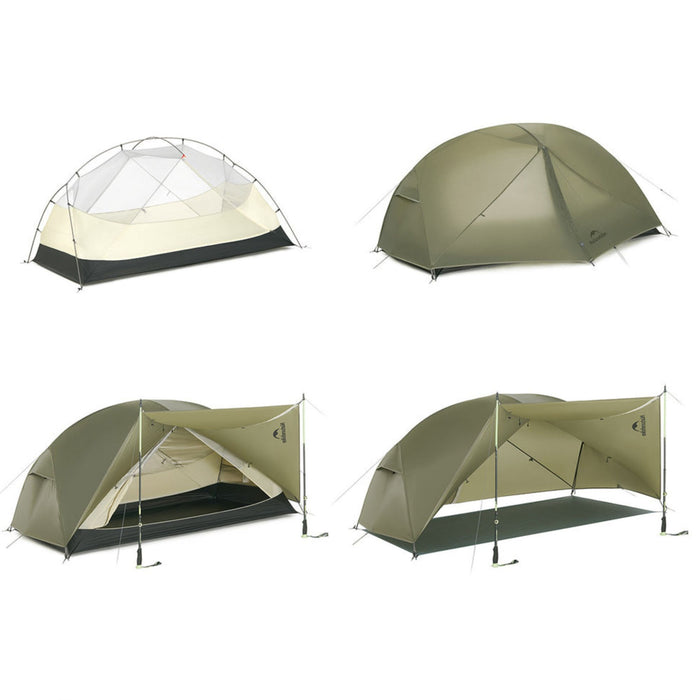Ультралегкая палатка Naturehike Mongar Pro 20D двухместная 1.96 kg для высоких людей