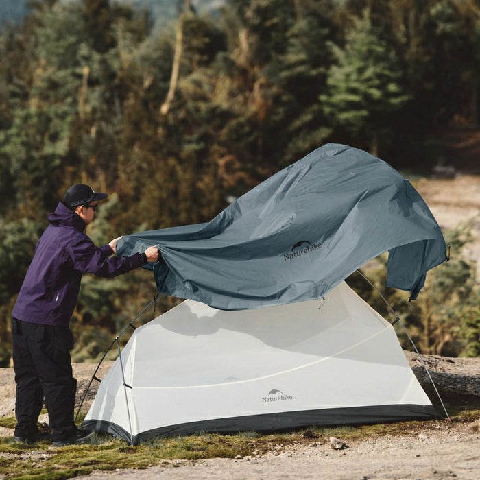 Ультралёгкая палатка Naturehike Cloud Up Pro 2-местная 20D 1.36 kg тёмно-синяя