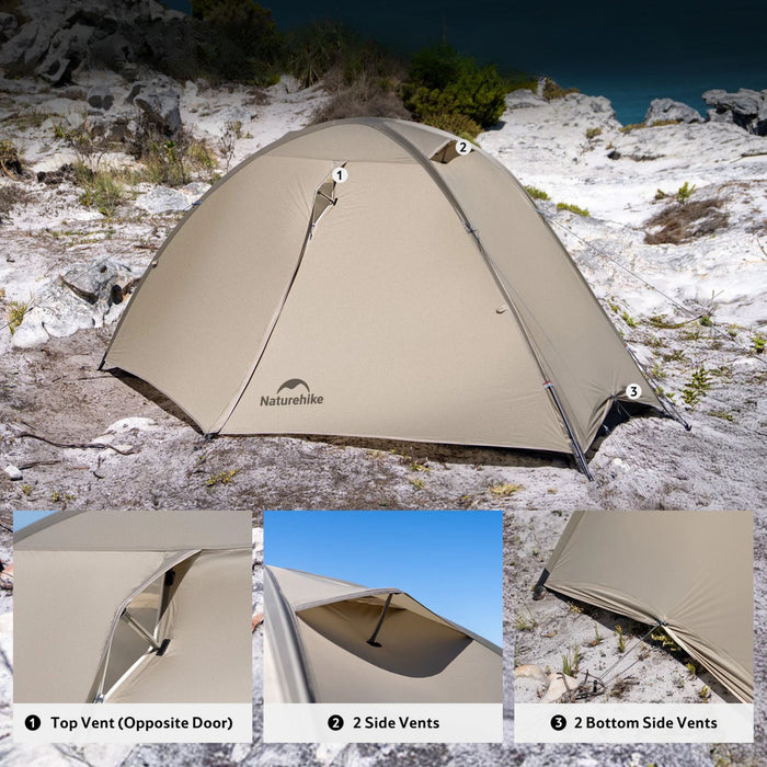 Четырехсезонная палатка Naturehike Giling PRO одноместная 1.59 kg песочная