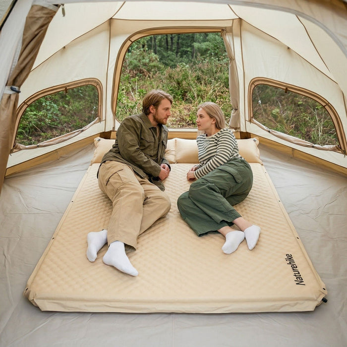 Двухместный самонадувающийся коврик Naturehike D01 Бежевый