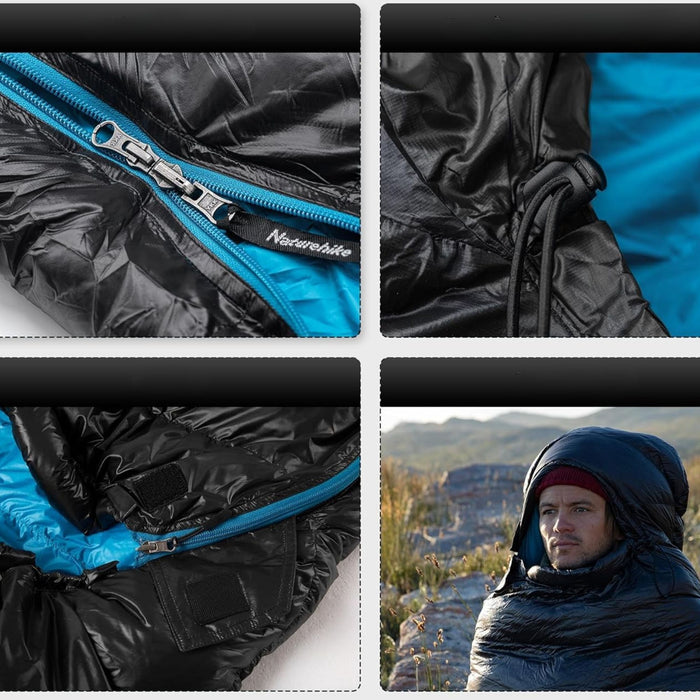 Ultraviegls dūnu guļammaiss Naturehike CW400 650FP L melns