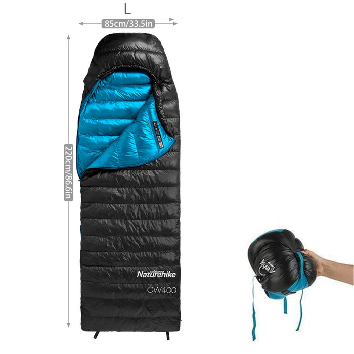 Ultraviegls dūnu guļammaiss Naturehike CW400 650FP L melns