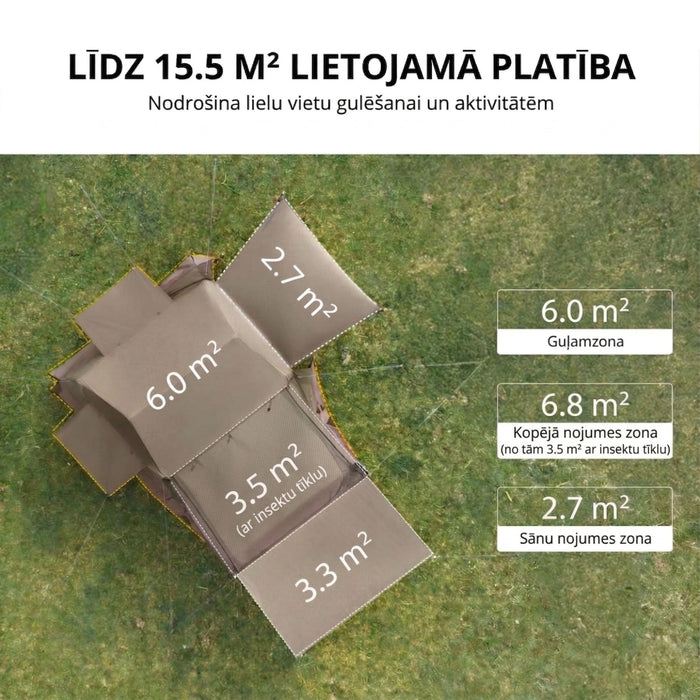 Аренда  автоматической  палатки Naturehike Village 6.0 Ⅱ с интегрированным навесом и москитной сеткой