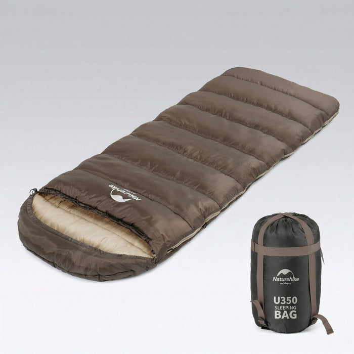 Guļammaiss Naturehike U350 Hollow Cotton ar Kapuci brūnā Krāsā