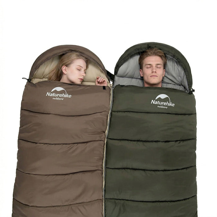 Guļammaiss Naturehike U350 Hollow Cotton ar Kapuci brūnā Krāsā