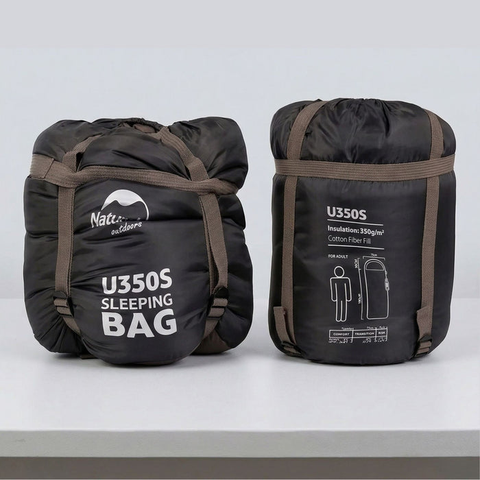Guļammaiss Naturehike U350 Hollow Cotton ar Kapuci brūnā Krāsā