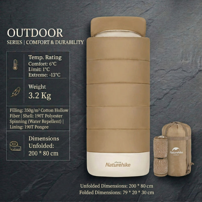 Glampinga Guļammaiss Naturehike ar matraci 2-in-1 Sistēma Bēšs