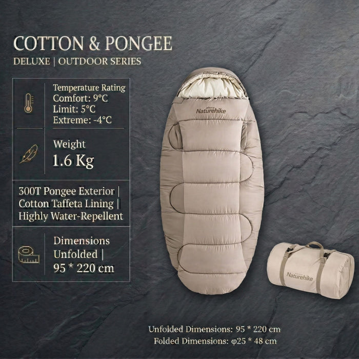 Спальный мешок Naturehike 95 cm XXL увеличенная ширина с отверстиями для рук