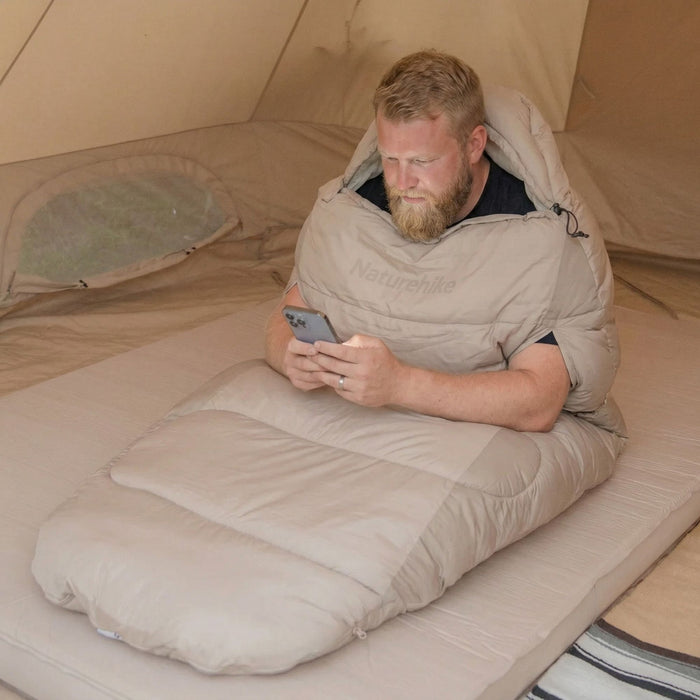Спальный мешок Naturehike 95 cm XXL увеличенная ширина с отверстиями для рук