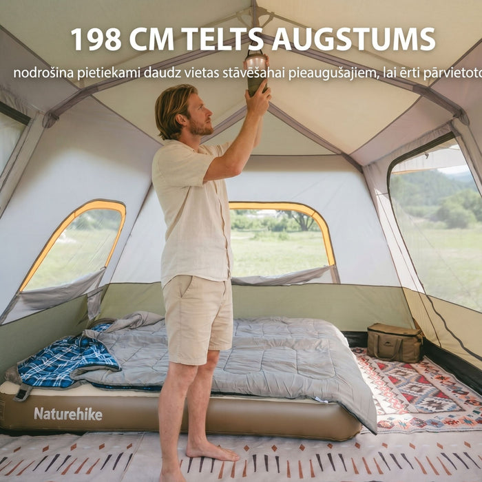 Telts noma Naturehike 6 personām ātrā uzstādīšana ģimenes telts