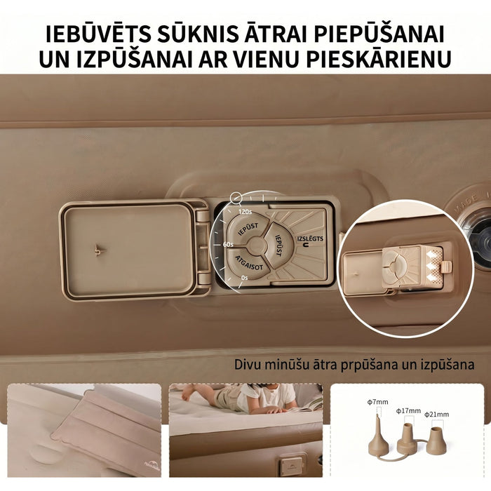 Надувной матрас Naturehike со встроенным насосом King Size 200 × 180 см
