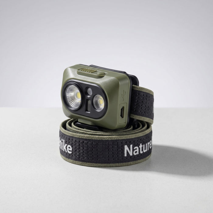 Походный налобный фонарь Naturehike 500LM широкий луч 80° водонепроницаемый зелёный