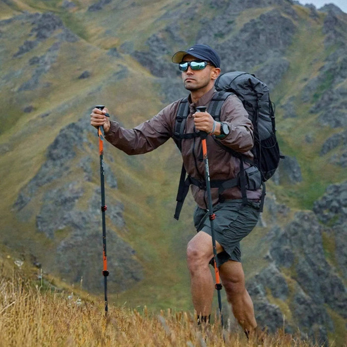 Trekinga nūja Naturehike Sunsia 3-EXT oglekļa šķiedra teleskopiska 120 cm oranža