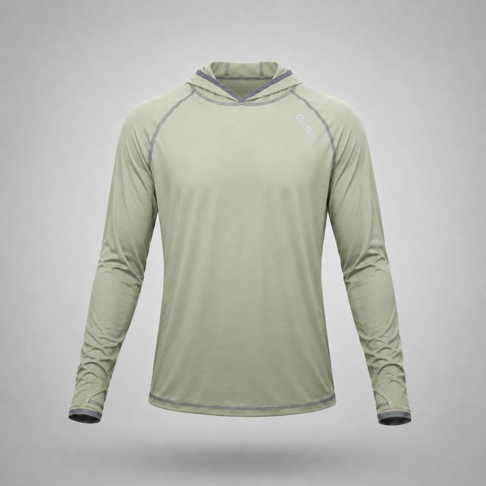 Men’s Sun Hoodie UPF 50+ with Insect Repellent Treatment — Olive Green