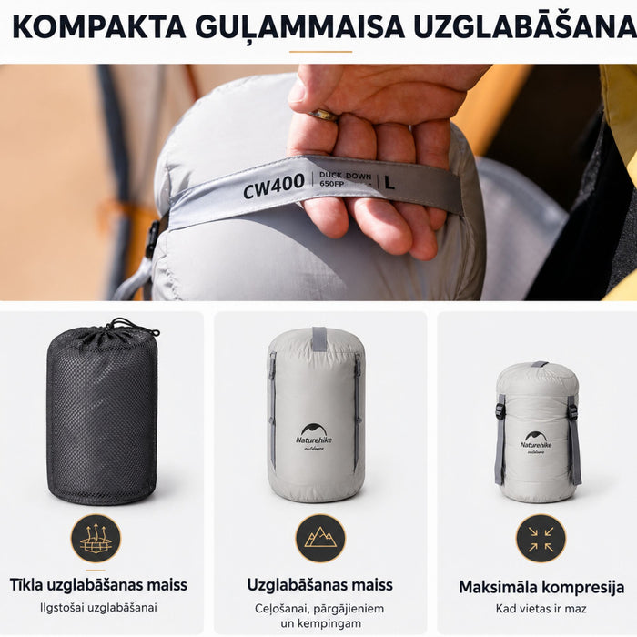 Ультралёгкий спальный мешок Naturehike CW700, утиный пух 650FP -2°C