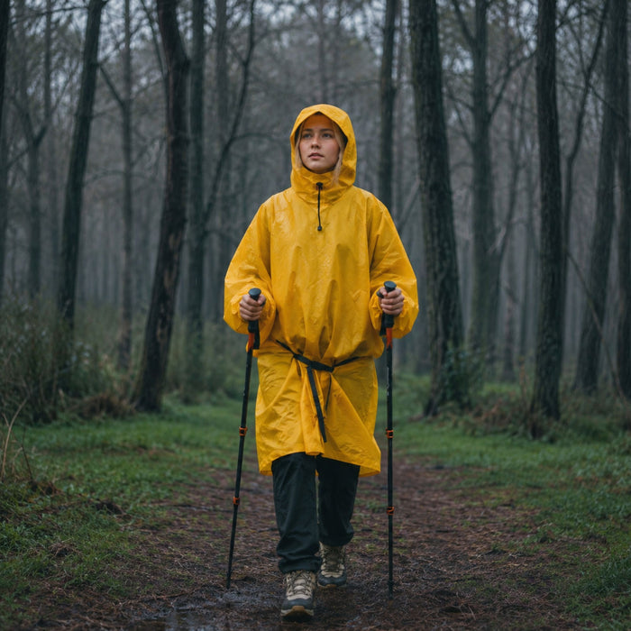 Lietus pončo ar piedurknēm – Naturehike unisex ūdensizturīgs lietusmētelis, dzintardzeltens