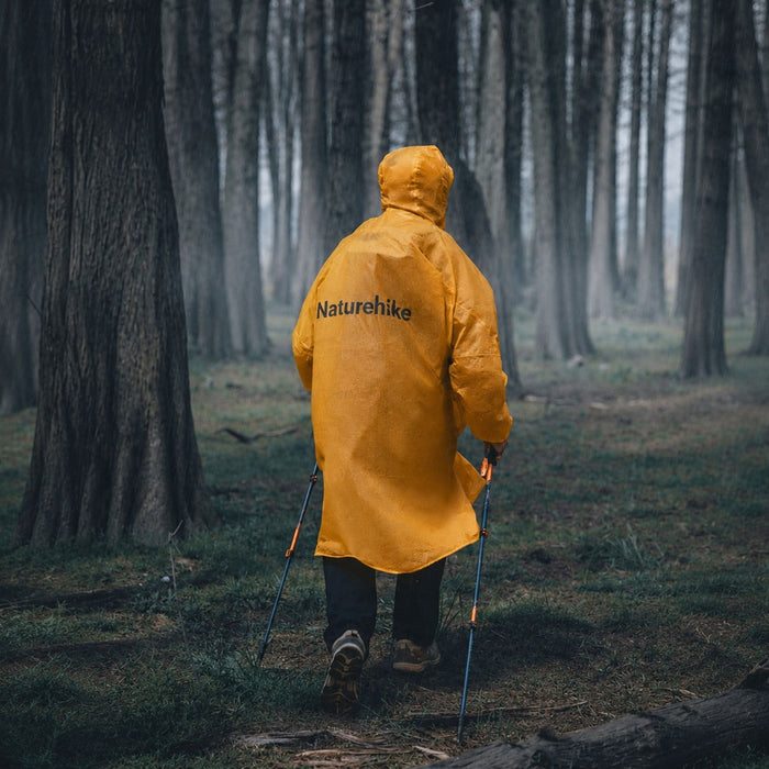 Lietus pončo ar piedurknēm – Naturehike unisex ūdensizturīgs lietusmētelis, dzintardzeltens