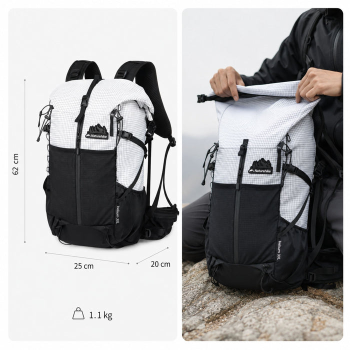 Походный рюкзак 30+5 – лёгкий водоотталкивающий Naturehike Helium Series