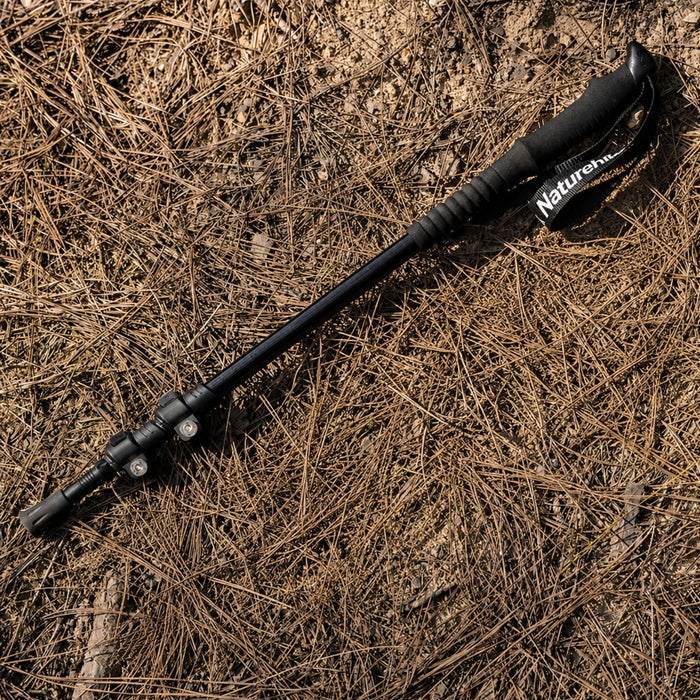 Trīsdaļīga alumīnija trekinga nūja – Naturehike ST01, 62–135 cm, melna
