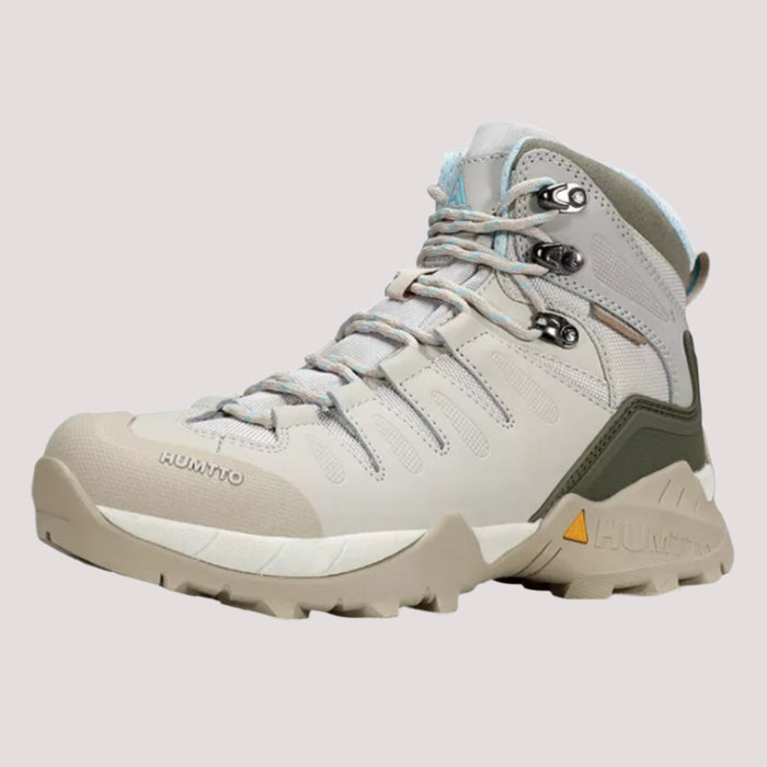 HUMTTO Women's Hiking Boots TrailGuard Light Grey ar ūdensizturīgu virsmu, atbalstošu zolīti un neslīdošu gumijas zoli pārgājieniem.