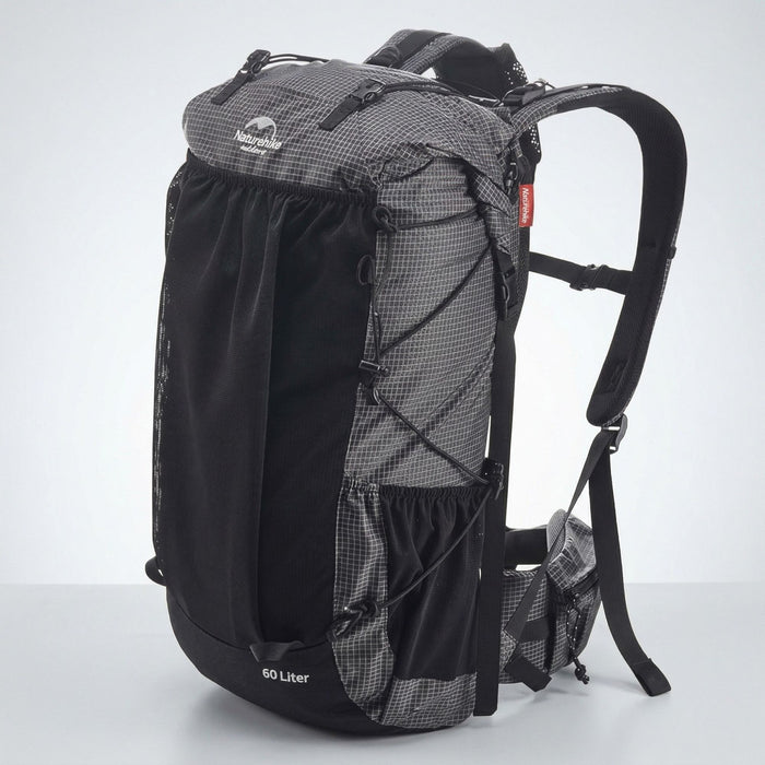 Naturehike Rock 60L+5L Pārgājienu Mugursoma Melnā Krāsa
