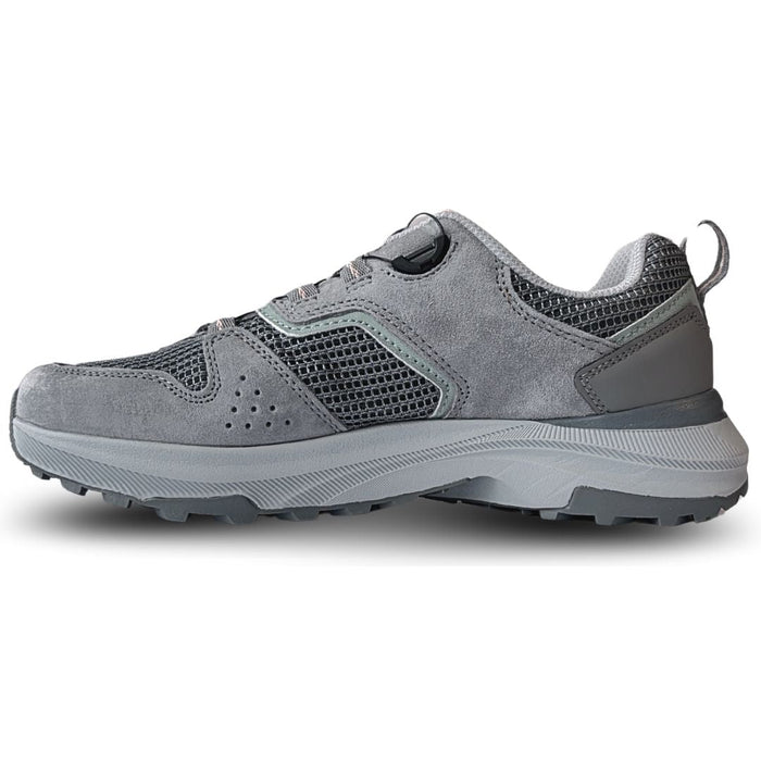 Humtto pārgājienu apavi, elpojoša āda, EVA starpzole, pelēki, izturīgi un neslīdoši Latvijas laikapstākļiem.