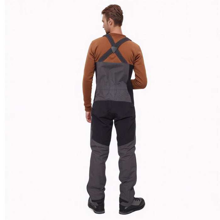 FHM zvejas bikses ar Dermizax membrānu, izolētas, pelēkas, ūdensnecaurlaidīgas, piemērotas aukstam laikam.