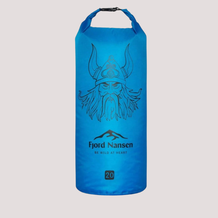 Fjord Nansen DRY BAG LIGHT 20L Waterproof Bag blue, ūdensizturīga 20L soma no 210T ripstop poliestera ar laminētām šuvēm.