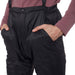 FHM Innova izolētas Primaloft bikses, melnas, vējnecaurlaidīgas, siltas ziemas pārgājieniem, tuvplāns uz kabatām un jostas vietu.
