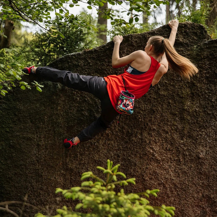 Climbing chalk bag Ocún Lucky + Belt with patterned designs FlowColors
