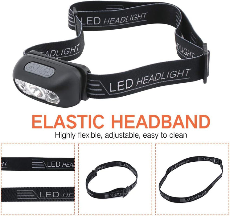 Boruit LED Sensor Lightweight Headlamp, USB Rechargeable 500 LumenFlashlightsBoruitOutfish