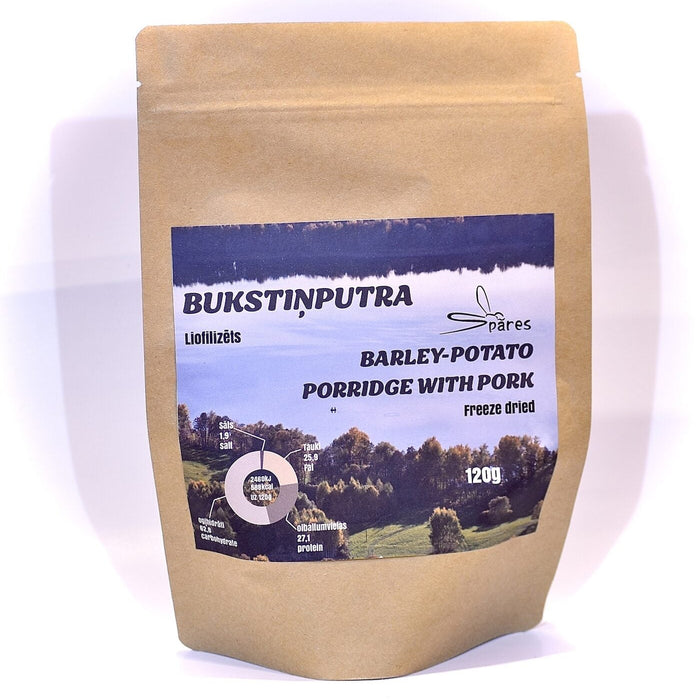 bukstiņputra ar gaļu un kartupeliem