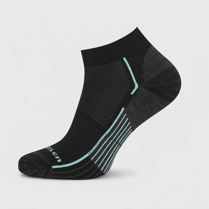 Zeķes zemiem pārgājienu zābakiem NIS SNEAKER KEVLAR melnas/viļņaini zilas