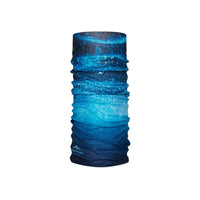 HEADGEAR multifunkcionāls plecu šūpulis, zils, elastīgs materiāls, piemērots āra aktivitātēm un pārgājieniem.