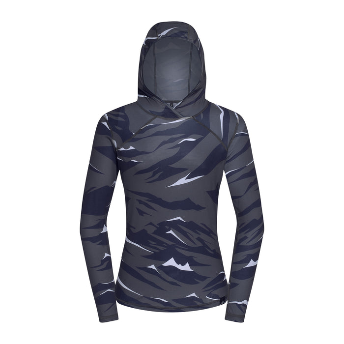Fjord Nansen RIX PRINT UNISEX HOODED T-Shirt Mountain&Wave Olive